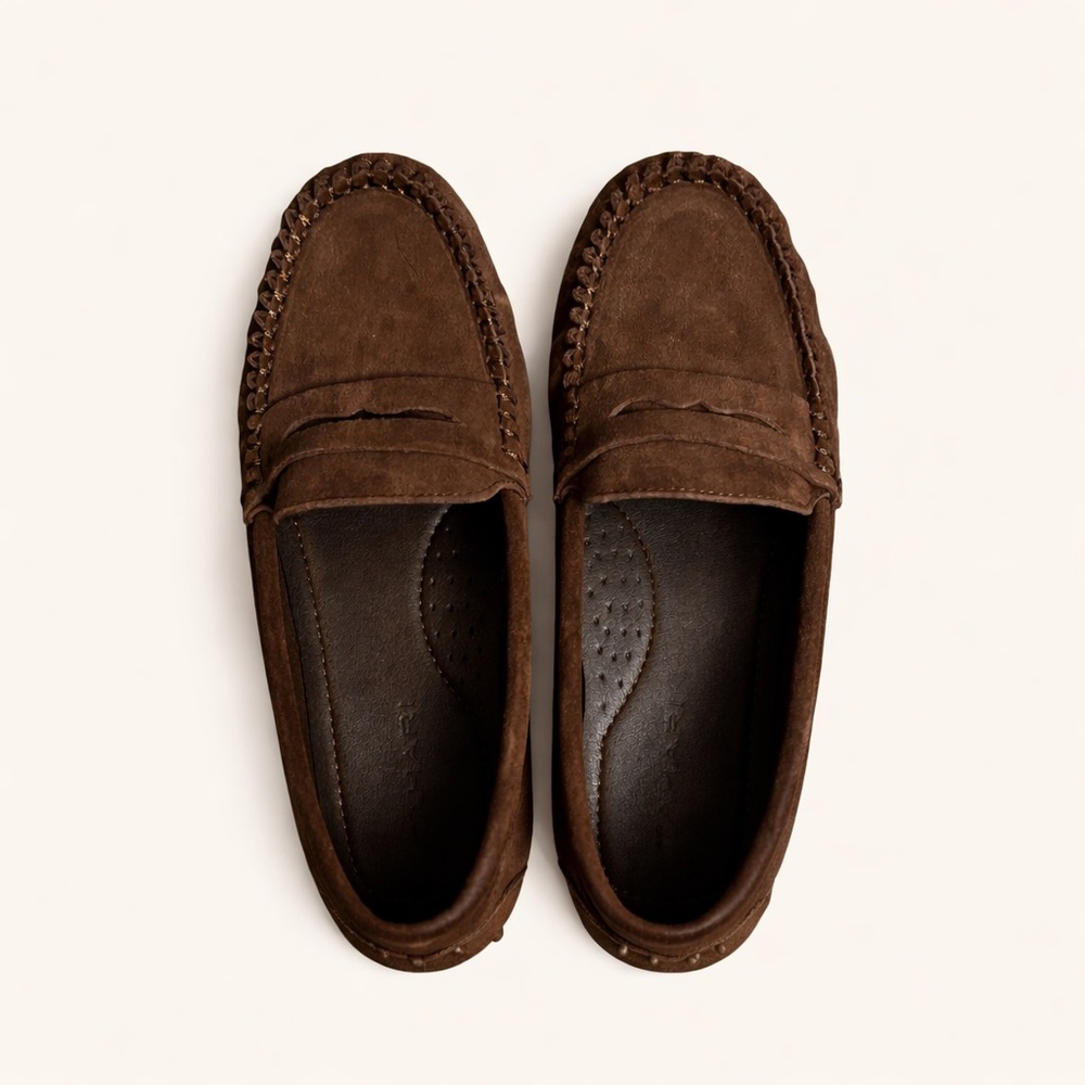 Tahari Suede Brown Driving  Loafers